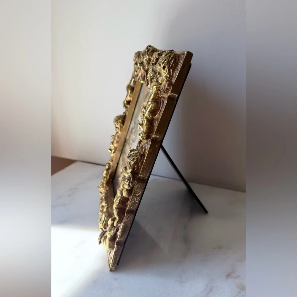 Vintage Ornate Gold Cherub Picture Frame - Decorative Home Accent 5”x7” photo